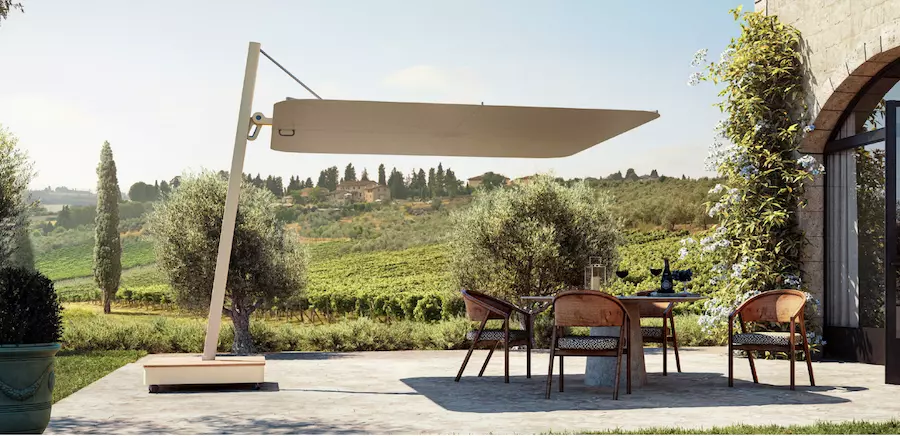 Parasol déporté sur pied avec châssis (3x3m)(VERSA UX 3X3)