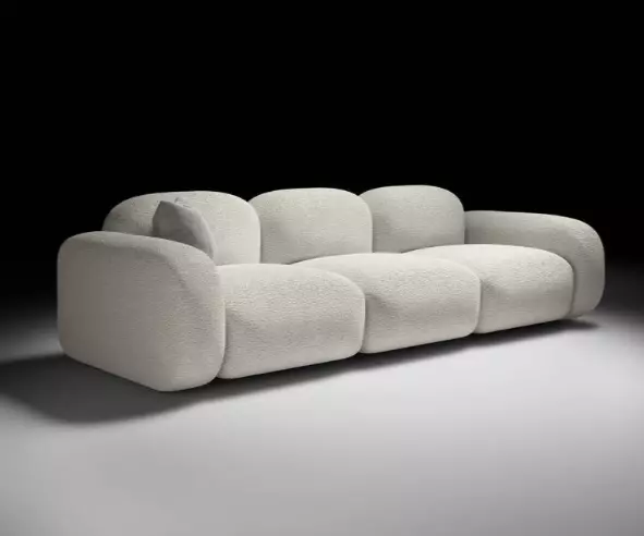 Canapé nuage en tissu bouclé 2 ou 3 places
