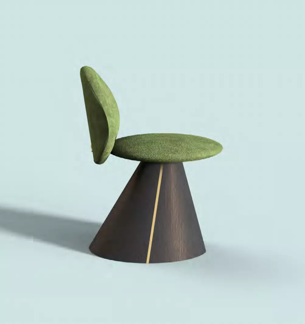 Chaise design avec pied central conique