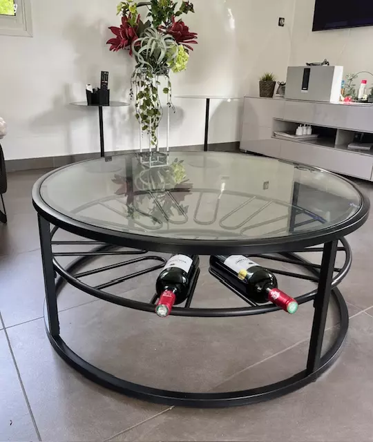 Table basse et range-bouteilles 2-en-1(TABLE UNIQUE)